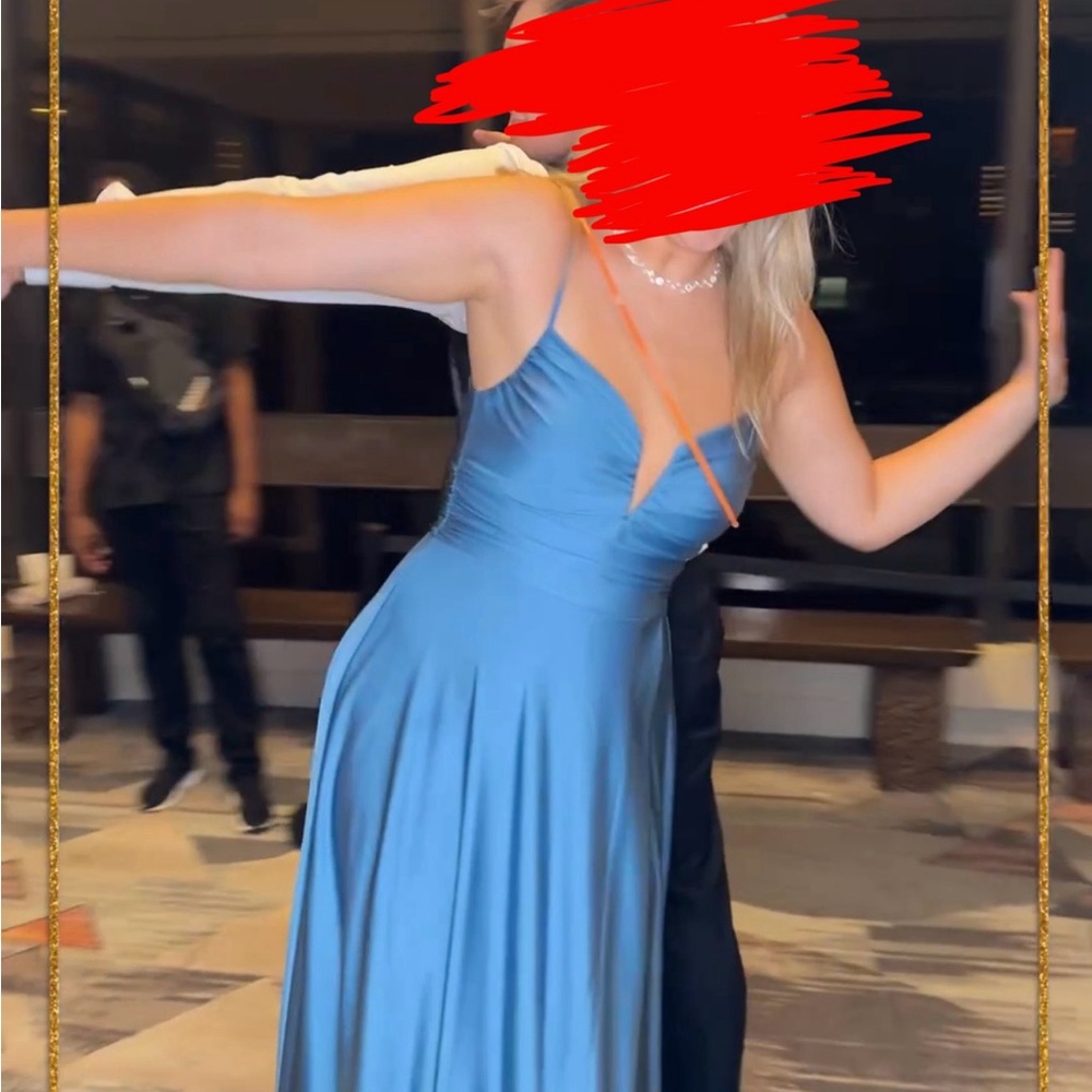 Macy's Blue Spaghetti Strap Prom Sundress